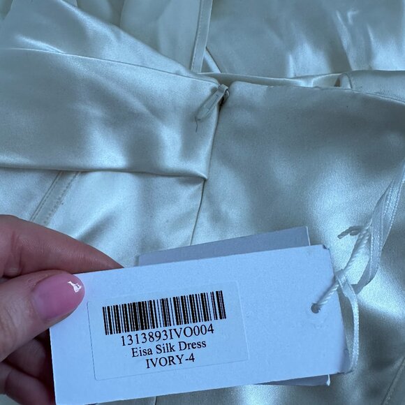 NWT Reformation Eisa Bridal Silk Maxi Dress Sz 4 in Ivory Asymmetric One Shoulde - Picture 3 of 9